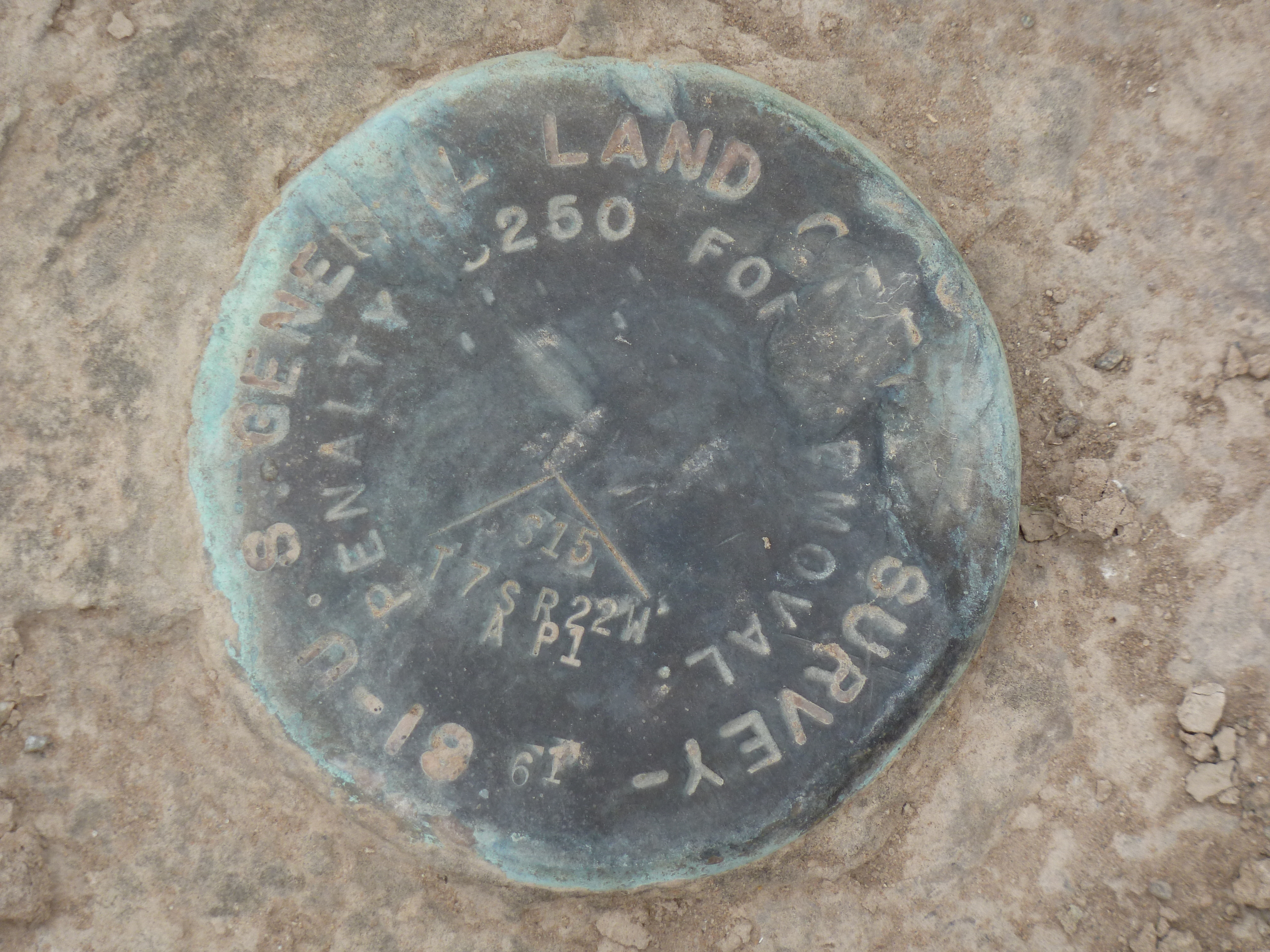 Land survey marker used for boundary reference